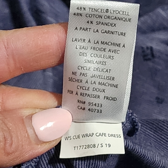 TODD & CO Cue Cafe Wrap Sleeveless Midi Dress Womens Medium Blue Heather Eco - Picture 14 of 15